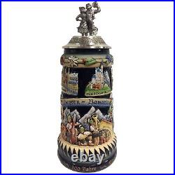 100 Years of Bavaria with Dancers Lid Gift Boxed LE German Beer Stein. 75 L