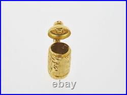 18K Yellow Gold German Beer Stein Pendant with Working Lid