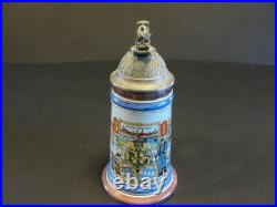 1911-1913 Imperial German 3rd Bavarian Pioneer 3rd Company Lidded Beer Stein