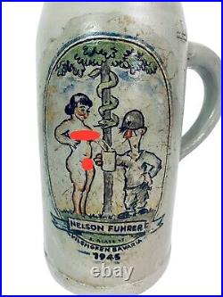 1945 RARE 83rd Infantry Division Thunderbolts WW2 Beer Stein Vilshofen Gilbert