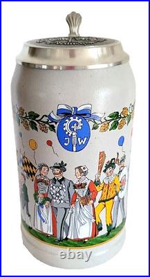 1994 Augustiner Brau Munich Oktoberfest lidded Masskrug German Beer Stein