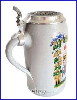 1994 Augustiner Brau Munich Oktoberfest lidded Masskrug German Beer Stein