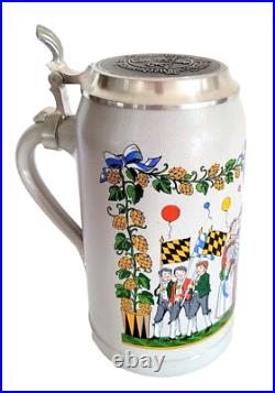 1994 Augustiner Brau Munich Oktoberfest lidded Masskrug German Beer Stein