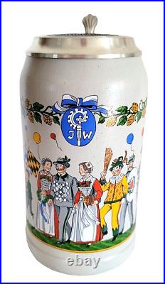 1994 Augustiner Brau Munich Oktoberfest lidded Masskrug German Beer Stein