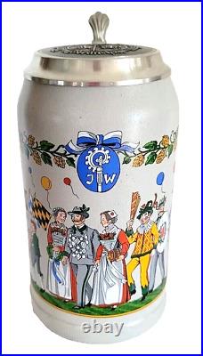 1994 Augustiner Brau Munich Oktoberfest lidded Masskrug German Beer Stein