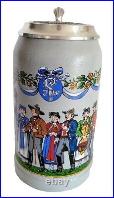 1995 Augustiner Brau Munich Oktoberfest lidded Masskrug German Beer Stein