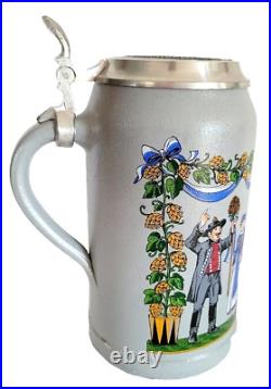 1995 Augustiner Brau Munich Oktoberfest lidded Masskrug German Beer Stein