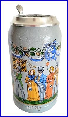 1996 Augustiner Brau Munich Oktoberfest lidded Masskrug German Beer Stein