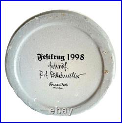 1998 Augustiner Brau Munich Oktoberfest lidded Masskrug German Beer Stein
