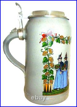 2 x 1999 Augustiner Brau Munich Oktoberfest lidded Masskrug German Beer Steins