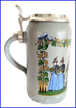 2 x 1999 Augustiner Brau Munich Oktoberfest lidded Masskrug German Beer Steins