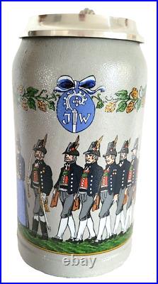 2 x 1999 Augustiner Brau Munich Oktoberfest lidded Masskrug German Beer Steins