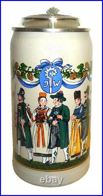 2003 Augustiner Brau Munich Oktoberfest lidded Masskrug German Beer Stein