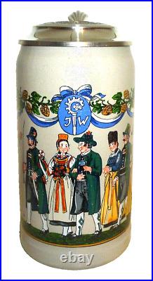 2003 Augustiner Brau Munich Oktoberfest lidded Masskrug German Beer Stein