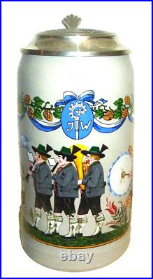 2004 Augustiner Brau Munich Oktoberfest lidded Masskrug German Beer Stein