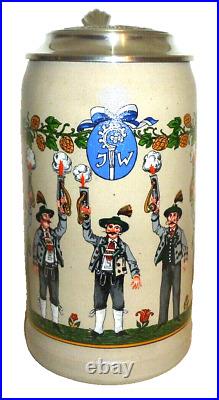 2005 Augustiner Brau Munich Oktoberfest lidded Masskrug German Beer Stein