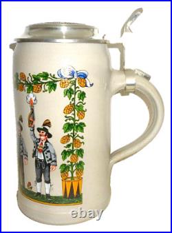 2005 Augustiner Brau Munich Oktoberfest lidded Masskrug German Beer Stein