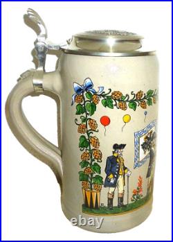 2009 Augustiner Brau Munich Oktoberfest lidded Masskrug German Beer Stein