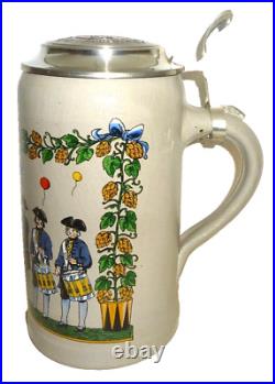 2009 Augustiner Brau Munich Oktoberfest lidded Masskrug German Beer Stein