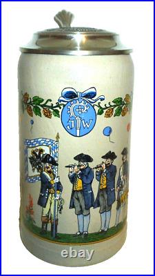 2009 Augustiner Brau Munich Oktoberfest lidded Masskrug German Beer Stein