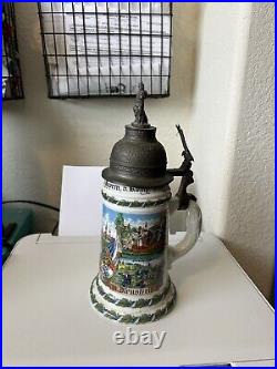 #3 German Lidded Beer Stein replica inf. Regt. Prinz Karl von bavern 1906-1909