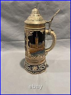 5 Vintage German Beer Stein with Lid 11.5 And 10.5 Three Still Have Tags On