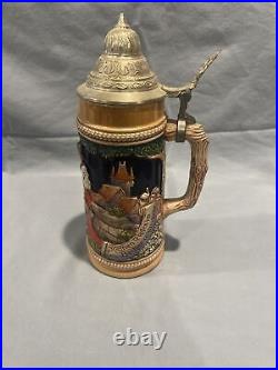 5 Vintage German Beer Stein with Lid 11.5 And 10.5 Three Still Have Tags On