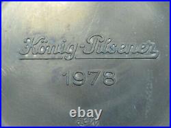 8.5 Beer Stein Mug German Pewter Lid Engraved Glazed 1978 Koenig Pilsener Mug