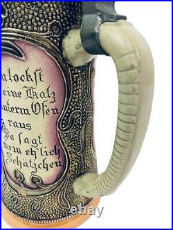 Adolf Diesinger Antique German Character Beer Stein 765 MAN WITH TOMCAT 8 Gift