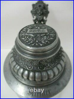 Antique 1886 German Beer Stein With Pewter Lid & Lithopane