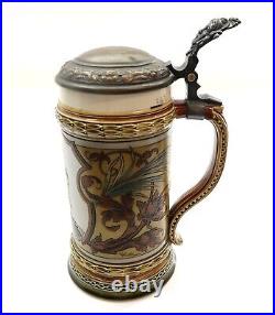 Antique 1888 METTLACH STEIN No 1794 BISMARCK 1/2 L German Beer stein EXCELLENT