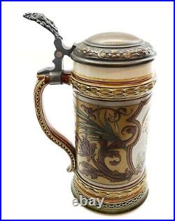 Antique 1888 METTLACH STEIN No 1794 BISMARCK 1/2 L German Beer stein EXCELLENT