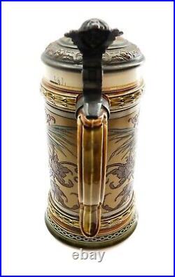 Antique 1888 METTLACH STEIN No 1794 BISMARCK 1/2 L German Beer stein EXCELLENT