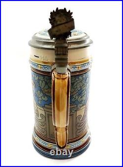 Antique 1901 METTLACH STEIN No 2581 SONG AND MUSIC 1/2 L German Beer Stein