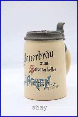 Antique Ceramic German Beer Stein Paulanerbrau