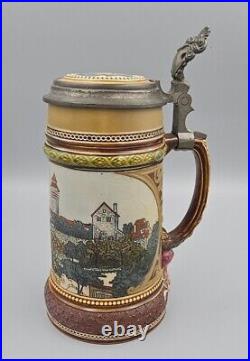Antique GERMAN Mettlach #2277 Nurnberg half liter