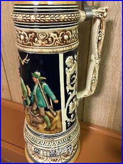 Antique German Beer Stein @ 17-3/4 TALL MADE IN GERMANY #1303