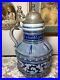 Antique-German-Beer-Stein-Blue-And-Grey-13-Tall-01-ww