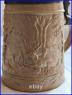 Antique German Beer Stein not marked, possible Westerwald, beautiful Patina