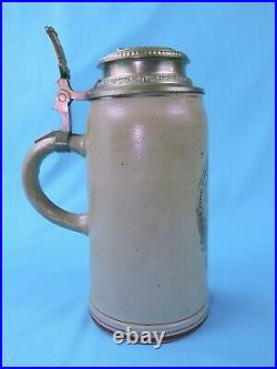 Antique German Germany WW1 1896 Regimental Ceramic Lidded Beer Stein
