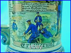 Antique German Germany WW1 1906 Reservist Ceramic Lidded Beer Stein Mug