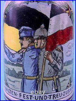 Antique German Germany WW1 1915 Small Ceramic Lidded Beer Stein Mug