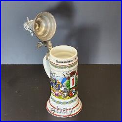 Antique German Military Meine Dienstzeit Porcelain Beer Strakburg 1905/07