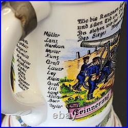 Antique German Military Meine Dienstzeit Porcelain Beer Strakburg 1905/07