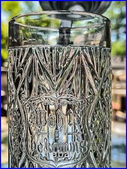Antique German Molded Glass & Pewter Beer Stein. 5 Liter Wohl Bekomms