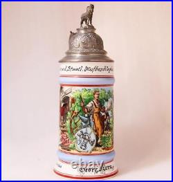 Antique German Porcelain Beer Stein Occupational Farrier/Horseshoe Smith d. 1936