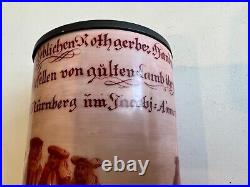 Antique German Rare Beer Stein withPewter Lid, 6 1/2 Tall, 5 1/2 Widest withHandle