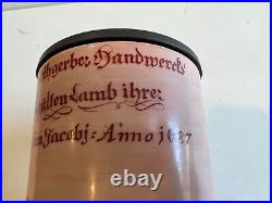 Antique German Rare Beer Stein withPewter Lid, 6 1/2 Tall, 5 1/2 Widest withHandle