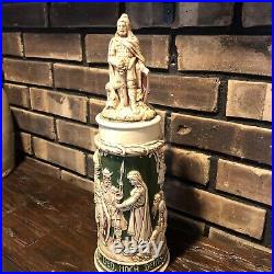 Antique German Stein Grimscheid VIKING WARRIOR 1.5L Mold 157 Excellent