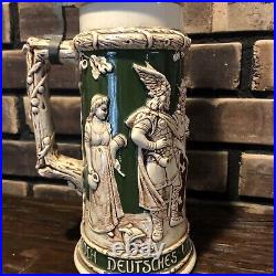 Antique German Stein Grimscheid VIKING WARRIOR 1.5L Mold 157 Excellent